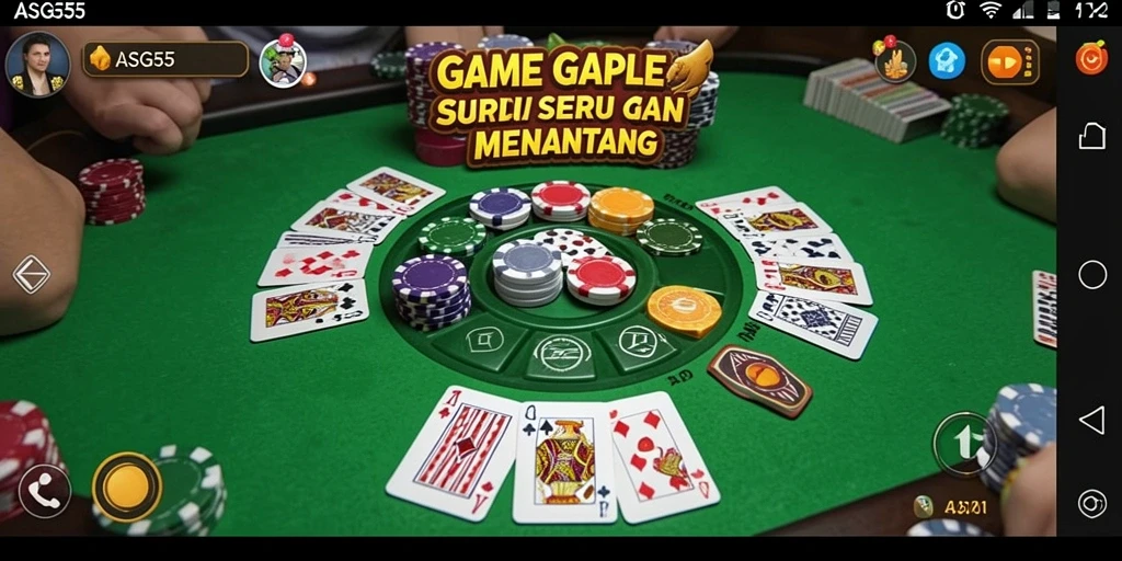 Tampilan gameplay ASG55 yang menarik saat bermain Gaple.