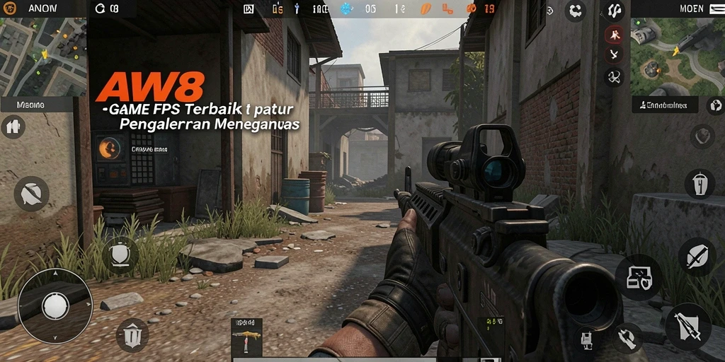 Screenshot gameplay AW8 menampilkan aksi tembak-menembak yang mendebarkan.