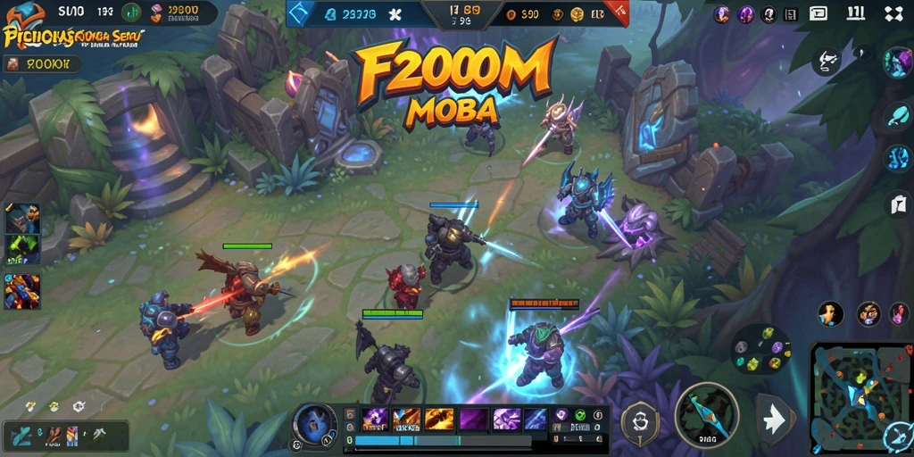 Screenshot gameplay F200M menampilkan aksi seru dalam pertempuran tim.