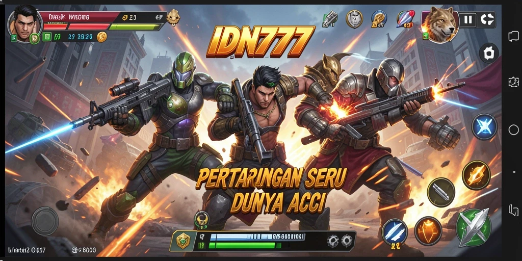 Screenshot aksi seru dalam gameplay IDN777 yang mendebarkan.