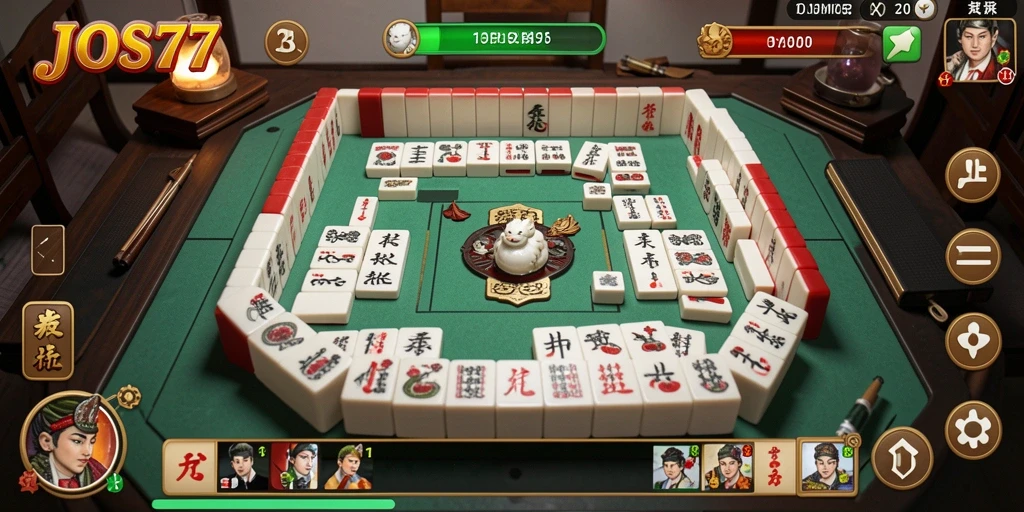 Screenshot gameplay JOS77 menampilkan aksi mencocokkan ubin Mahjong.