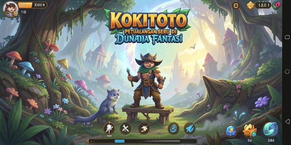 Tampilan gameplay KOKITOTO yang penuh warna dan menantang.