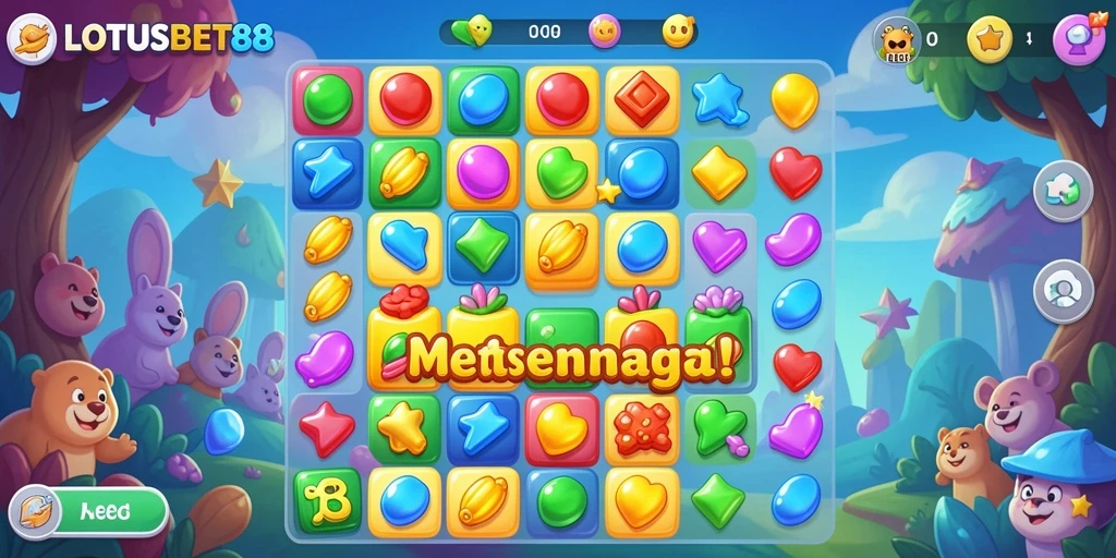 Tampilan permainan LOTUSBET88 yang penuh warna dan interaktif.
