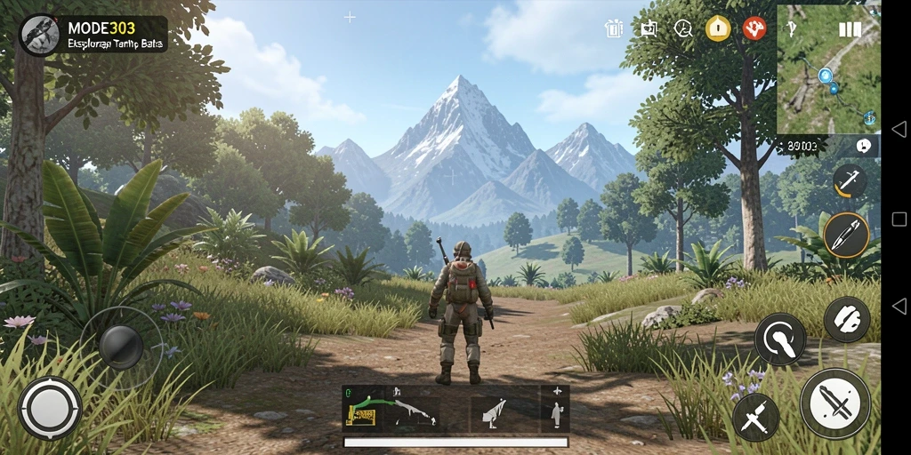 Tampilan gameplay seru di dunia terbuka MODE303.